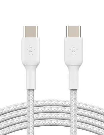 Belkin Braided USB-C to USB-C Cable (1m / 3.3ft, White) - 3.3 ft, 1 Pack