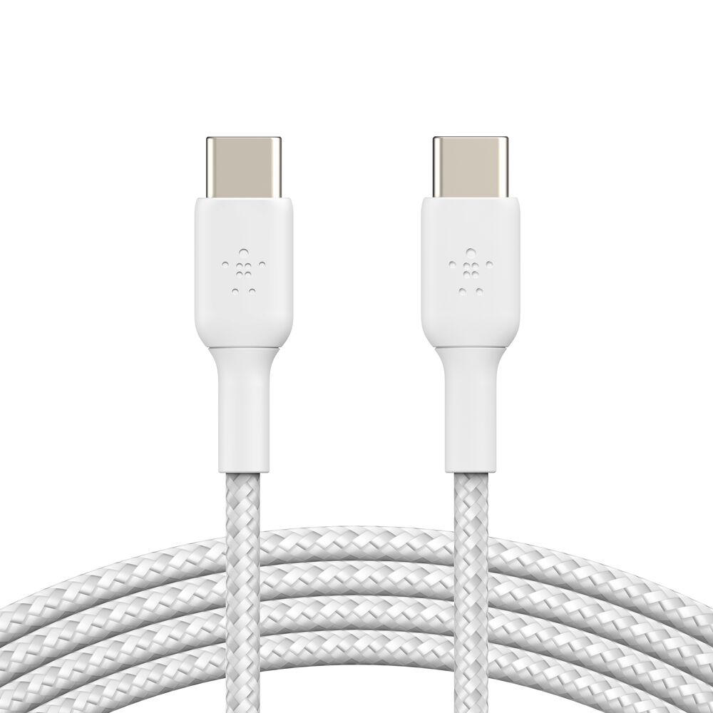 Belkin Braided USB-C to USB-C Cable (1m / 3.3ft, White) - 3.3 ft, 1 Pack