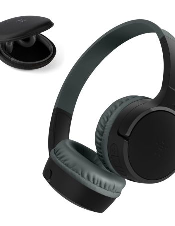 Belkin Wireless On-Ear Headphones for Kids - Black, USB-C with Carrying Case