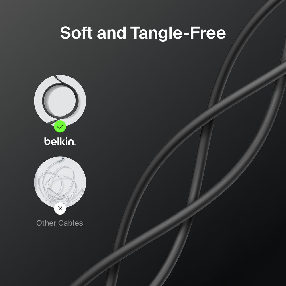 Belkin USB-C to USB-C Cable 60W, 3.3ft/1m, Black - 3.3 ft, 1 Pack - Image 5