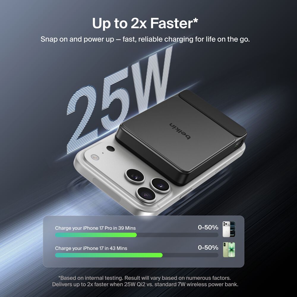 Belkin Slim Magnetic Power Bank 10K - Black - Image 4