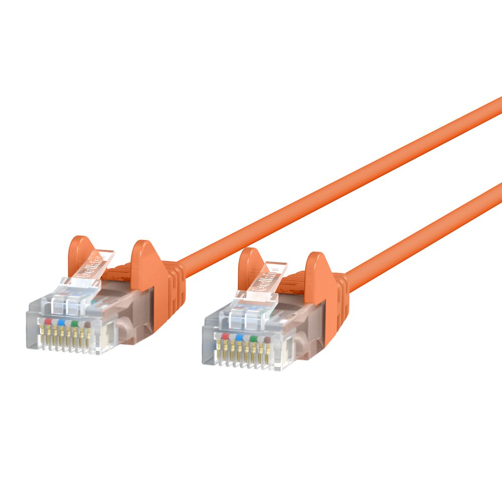 Belkin CAT6 Slim Gigabit Snagless UTP Ethernet Cable - Orange, 6 ft