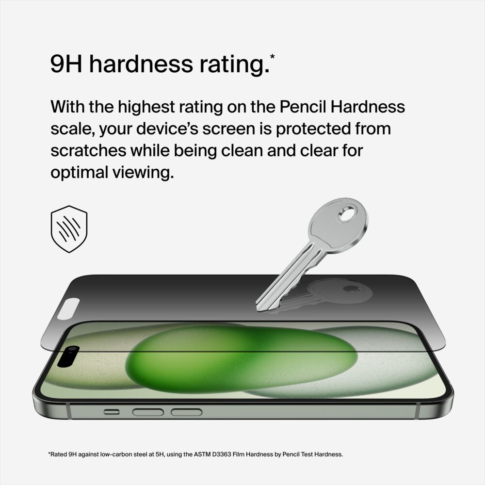 Belkin TemperedGlass Privacy Treated Screen Protector for iPhone 16 Plus / iPhone 15 Plus / iPhone 14 Pro Max - Image 2