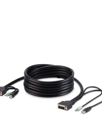 Belkin TAA DVI/USB/AUD SKVM CBL, DVI-D M/M; USB A/B, 6' - Black, 6.0 feet