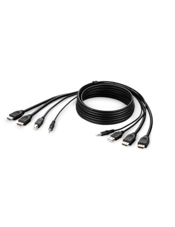 Belkin TAA DUAL HDMI/USB/AUD CBL, HDMI M/M; USB A/B, 10' - Black, 10.0 feet