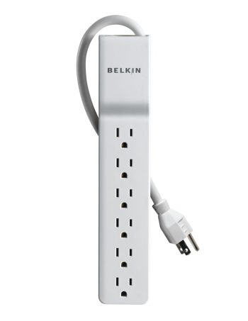 Belkin 6-Outlet Home/Office Surge Protector, 4 ft. Cord - White