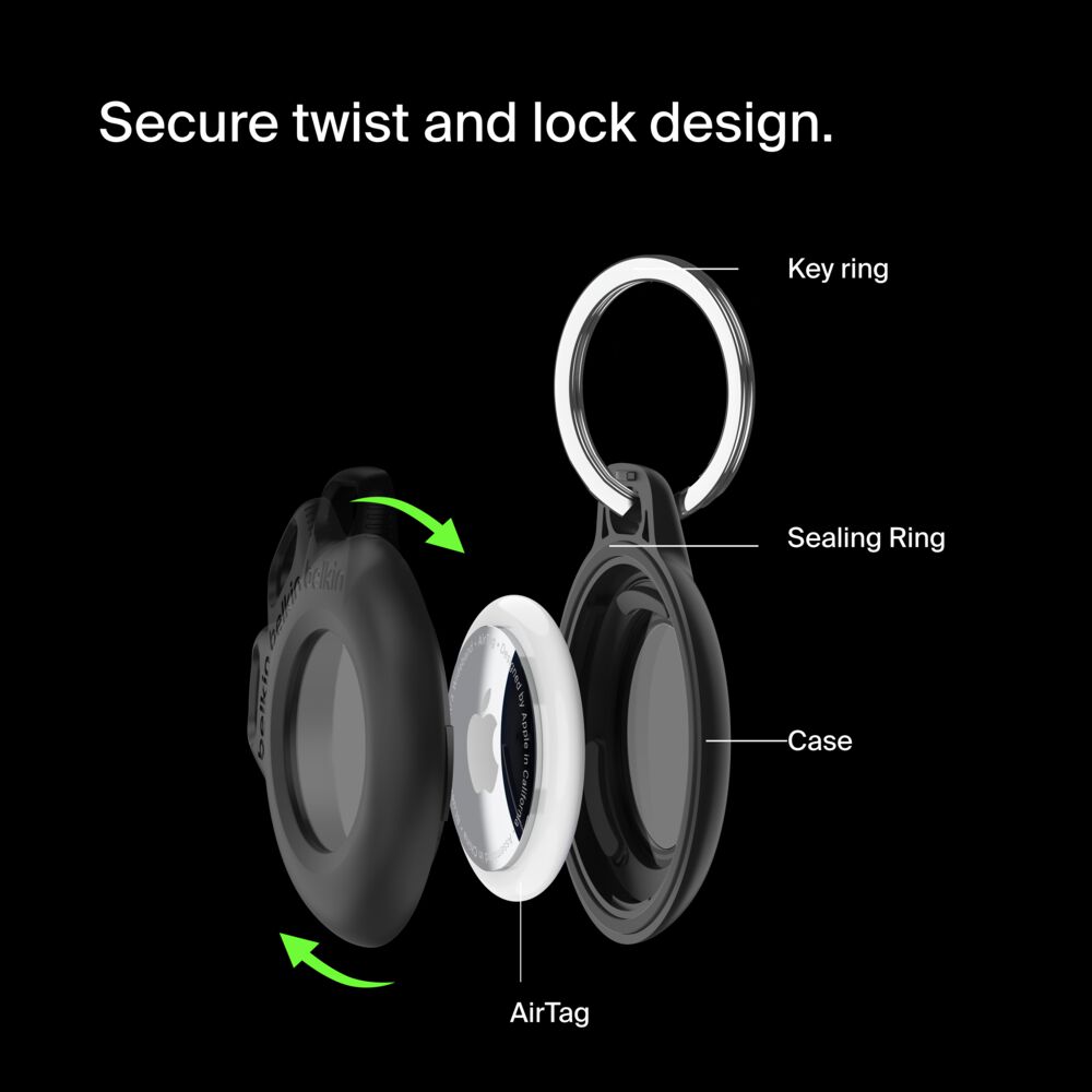 Belkin Waterproof Secure Holder with Key Ring for AirTag - 1 Pack, Black - Image 7