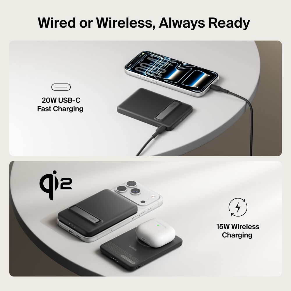 Belkin Slim Magnetic Power Bank 5K with Qi2 - Image 3