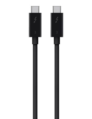 Belkin Thunderbolt 3 Cable (USB-C to USB-C, 100W) - Black, 2.6 ft