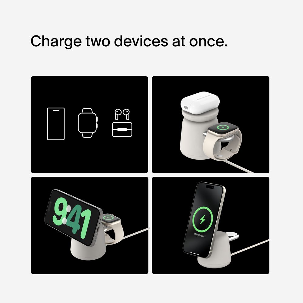 Belkin 2-in-1 Wireless Charging Dock with Qi2 15W - Image 3