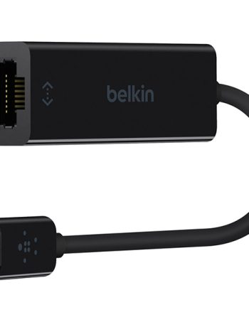Belkin USB-C to ETHERNET ADAPTER, Gigabit Ethernet connectivity; USB-C Male and RJ-45 Port Female Ports; Supports 10/100/1000BASE-T; 0.5-foot /... – F2CU040BTBLK