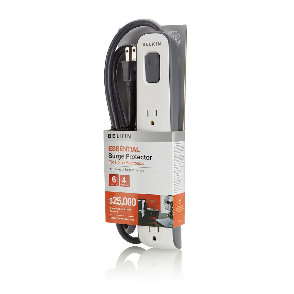 Belkin 6-outlet Surge Protector with 4ft Power Cord - 4.0 feet, us - Image 2