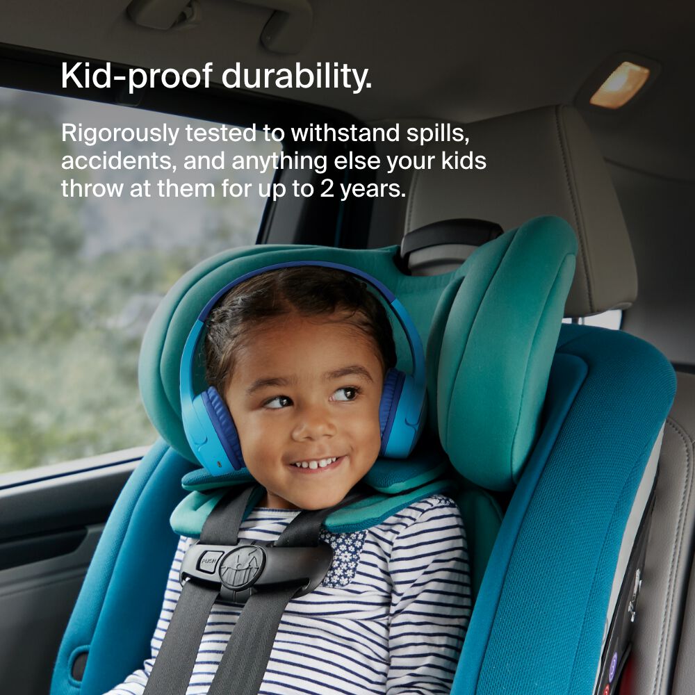Belkin Wireless On-Ear Headphones for Kids - Blue, USB-C Cable - Image 3