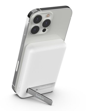 Belkin Magnetic Wireless Power Bank 5K + Stand - White