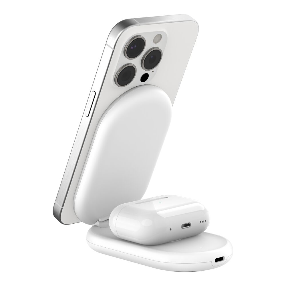 Belkin 2-in-1 Magnetic Foldable Wireless Charger with Qi2 15W - White, tt variant - Image 11