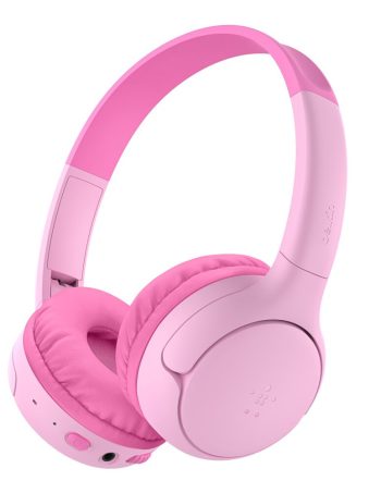 Belkin Wireless On-Ear Headphones for Kids - Pink, With Carrying Case