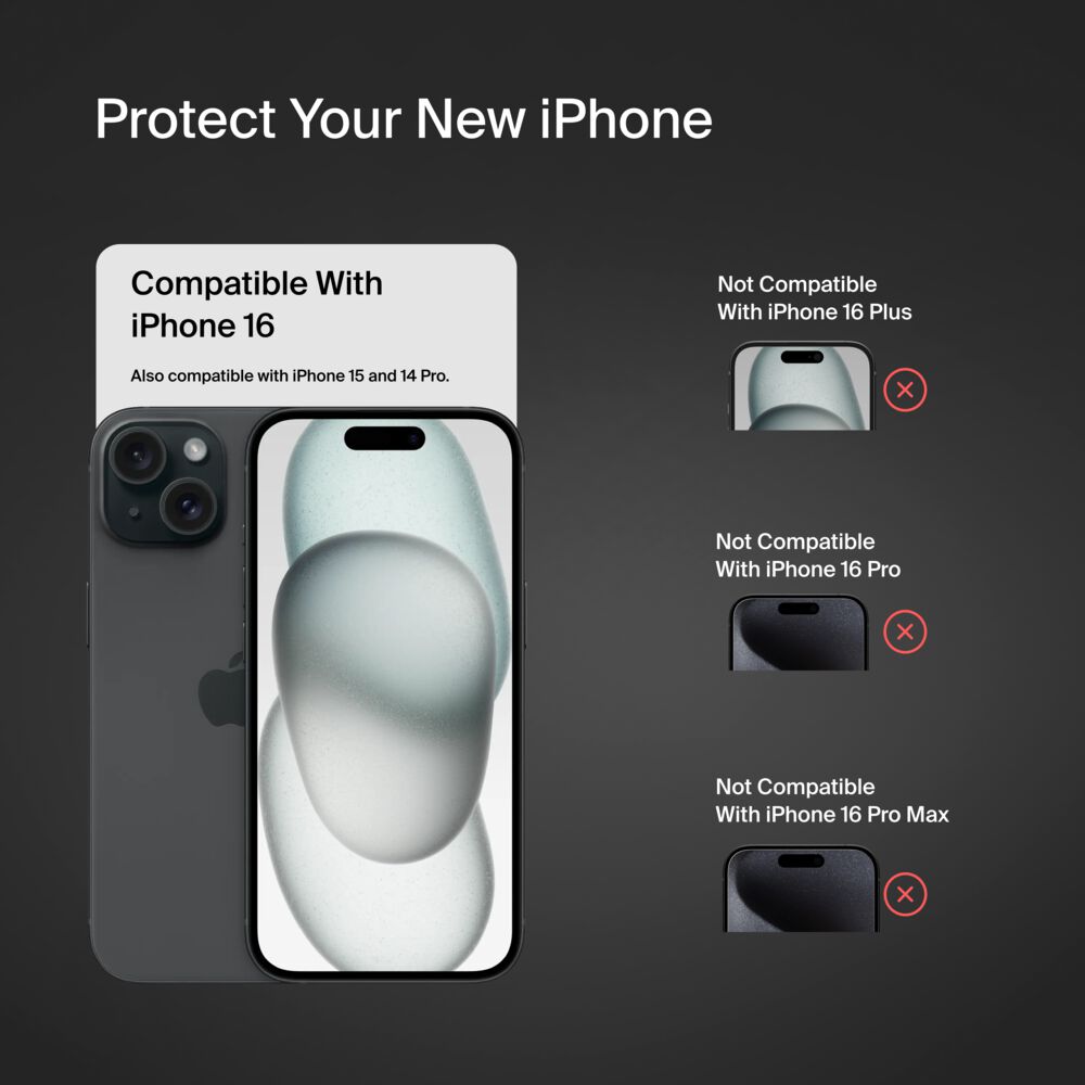 Belkin InvisiGlass Privacy Treated Screen Protector for iPhone 16/15/14 Pro - Image 2