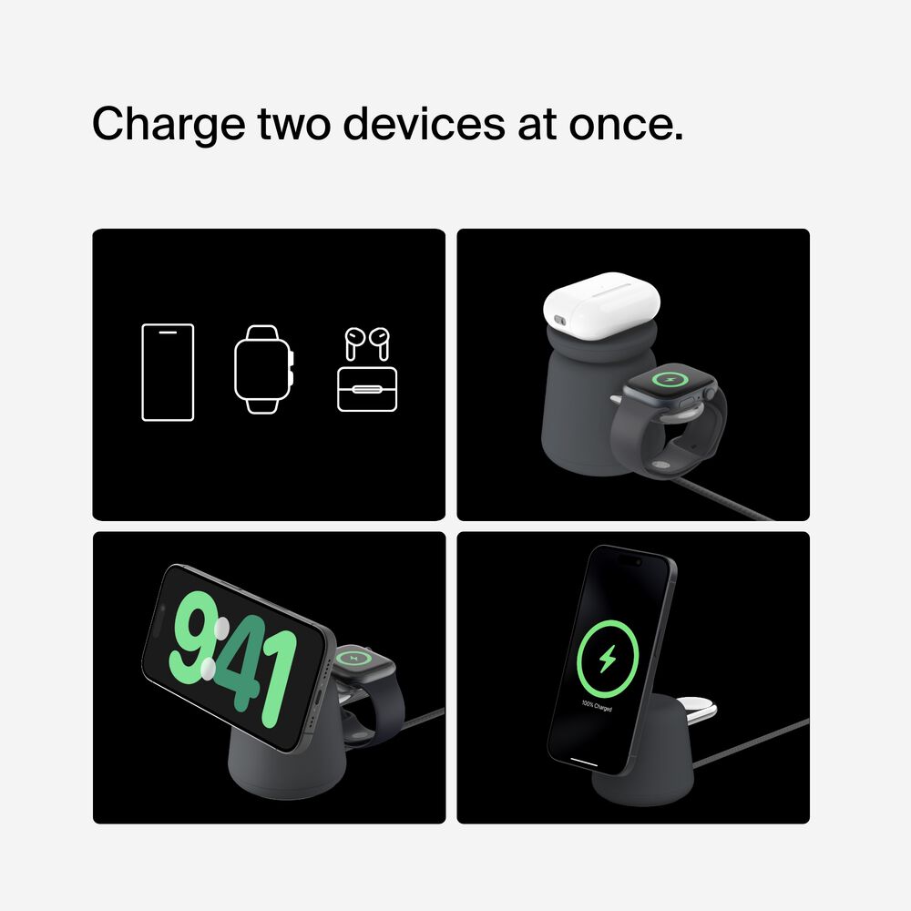Belkin 2-in-1 Wireless Charging Dock with Qi2 15W - Image 3