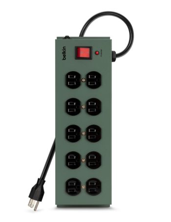 Belkin 10-Outlet Metal Surge Protector with 15ft Power Cord - 15.0 feet, us, 1 Pack
