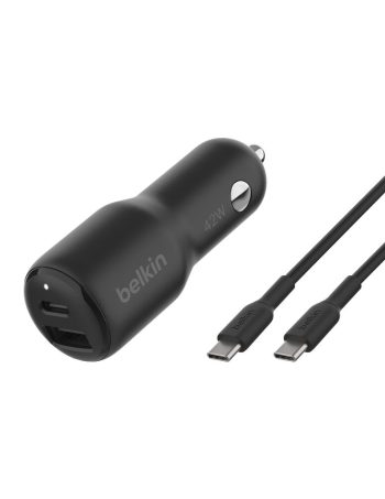 Belkin Dual Car Charger 42W + USB-C to USB-C Cable