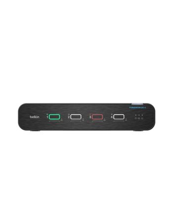 Belkin Universal DisplayPort Secure KVM, 4-Port Dual Head with CAC - Black