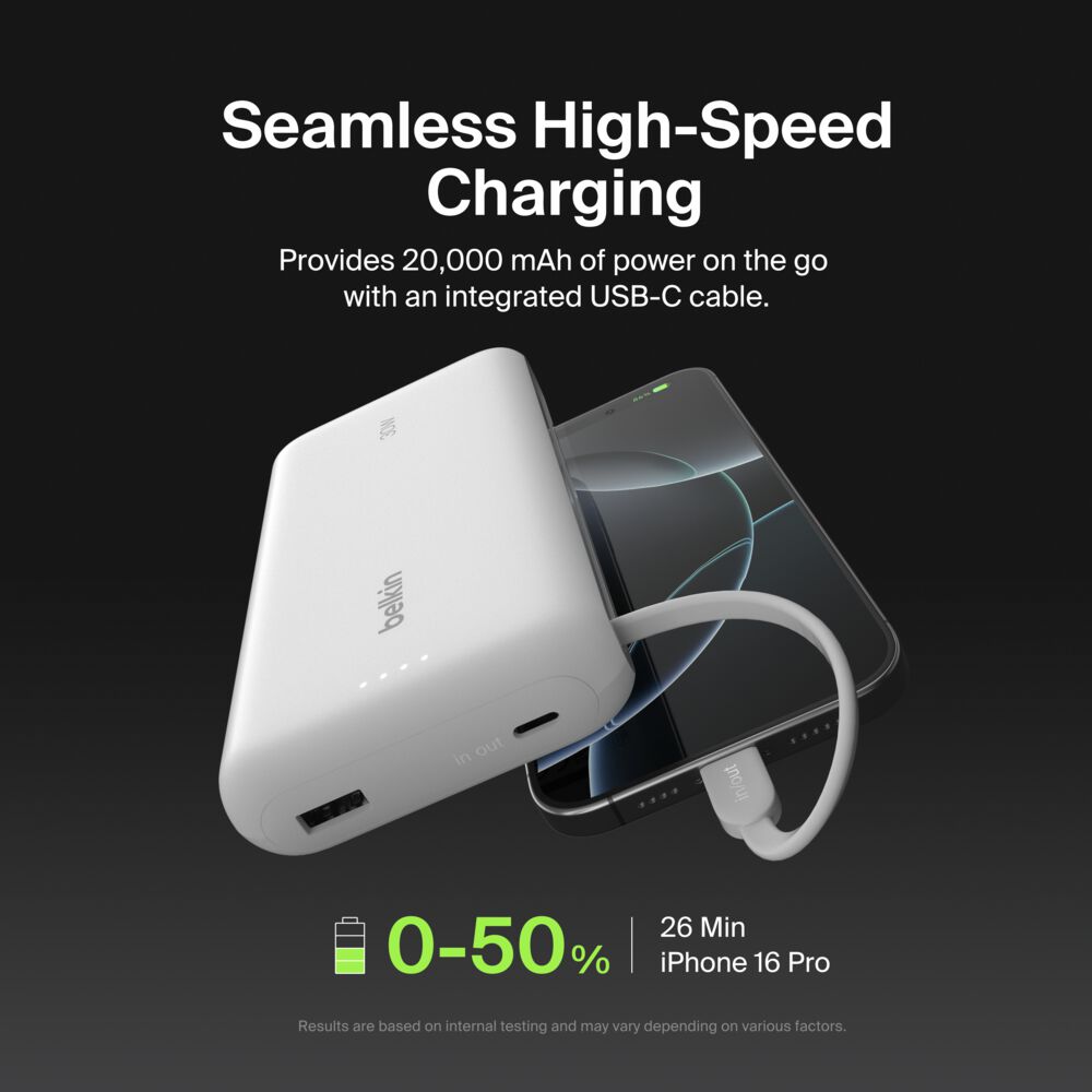 Belkin Power Bank 20K with Integrated Cable - Image 2