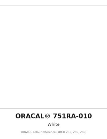 ORAFOL ORACAL 751RA-010 White High Performance Cast Vinyl RapidAir