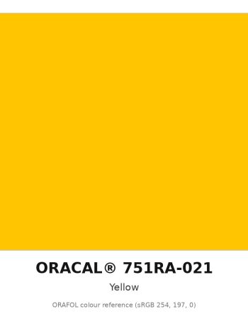 ORAFOL ORACAL 751RA-021 Yellow High Performance Cast Vinyl RapidAir