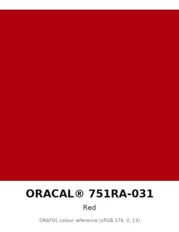 ORAFOL ORACAL 751RA-031 Red High Performance Cast Vinyl RapidAir