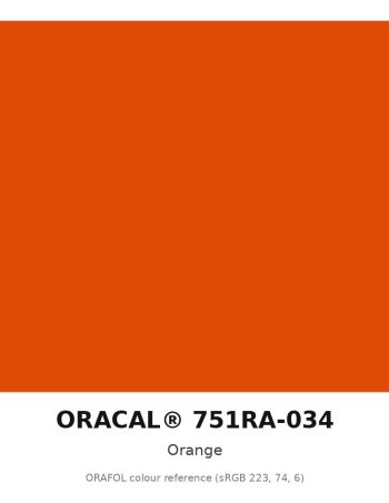 ORAFOL ORACAL 751RA-034 Orange High Performance Cast Vinyl RapidAir