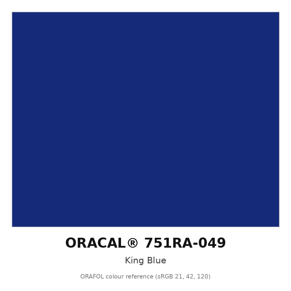 ORAFOL ORACAL 751RA-049 King Blue High Performance Cast Vinyl RapidAir