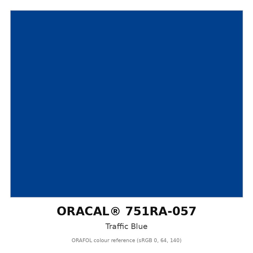 ORAFOL ORACAL 751RA-057 Traffic Blue High Performance Cast Vinyl RapidAir