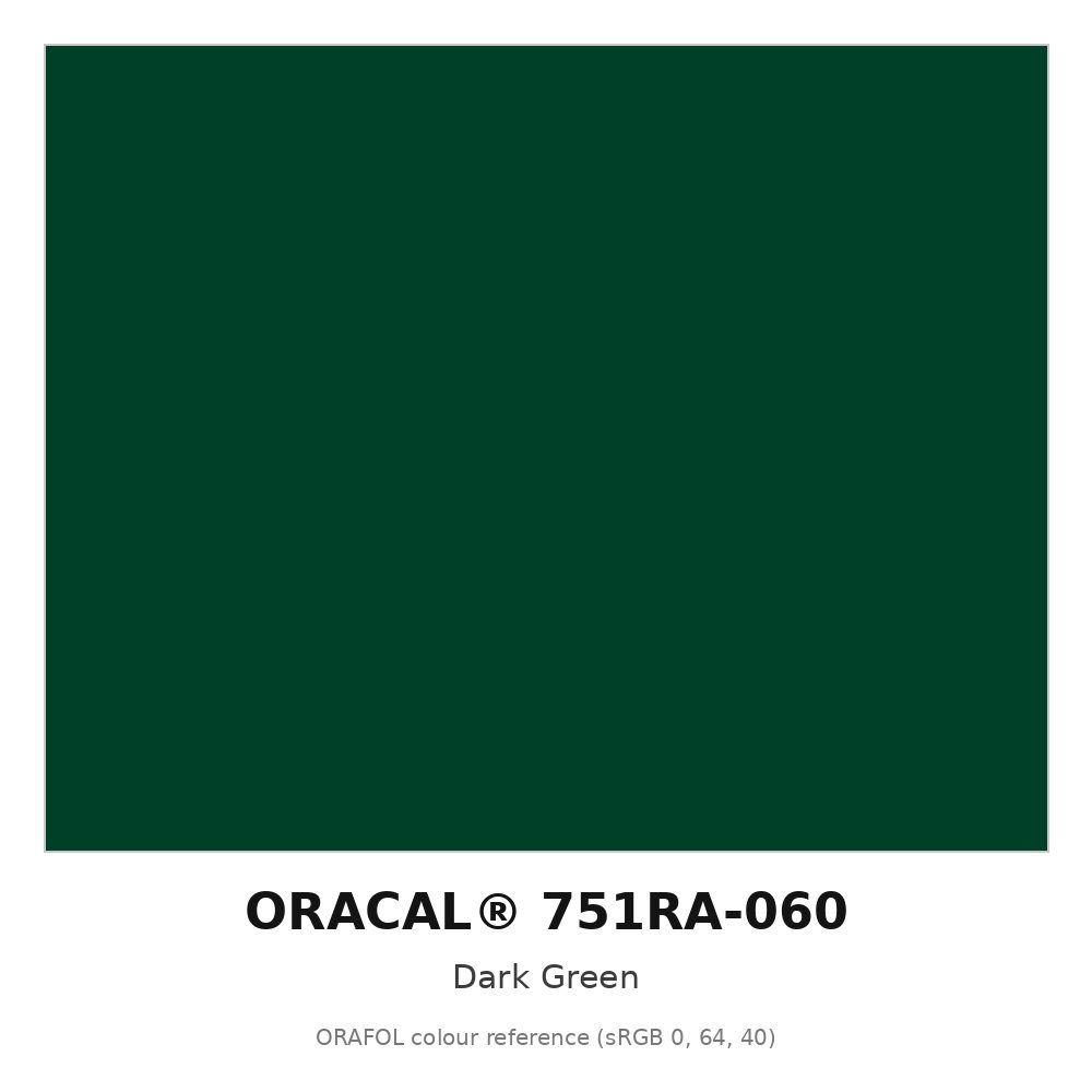 ORAFOL ORACAL 751RA-060 Dark Green High Performance Cast Vinyl RapidAir