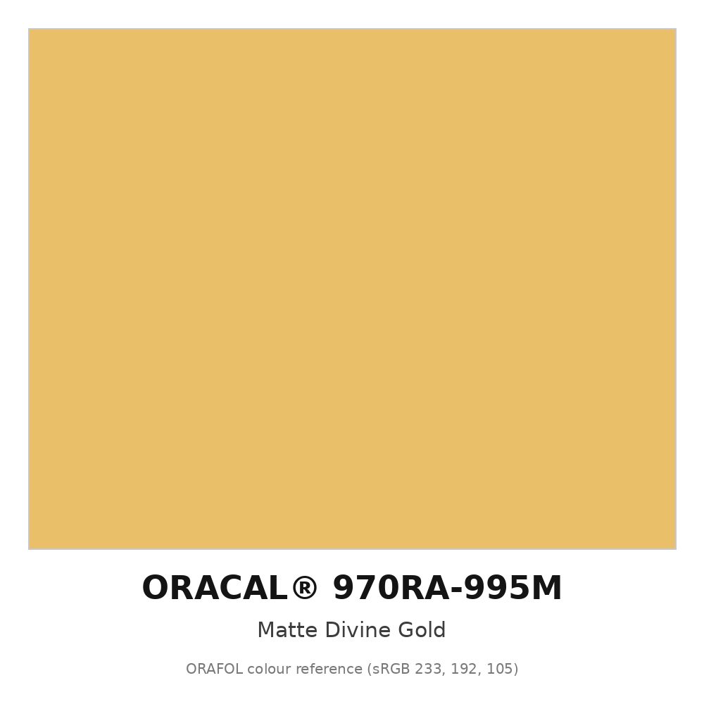 ORAFOL ORACAL 970RA-995M Matte Divine Gold Premium Wrapping Cast Vinyl RapidAir