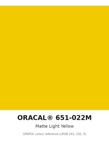 ORAFOL ORACAL 651-022M Matte Light Yellow Intermediate Vinyl