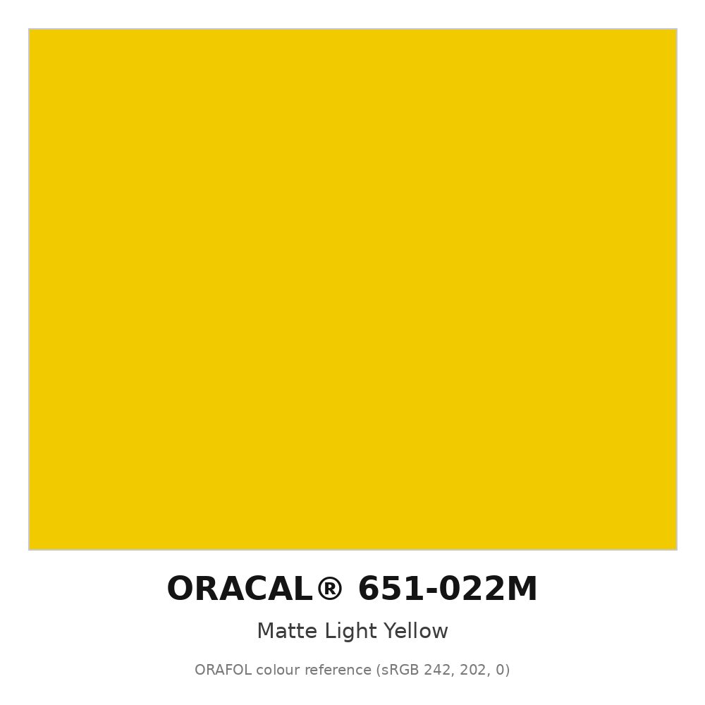 ORAFOL ORACAL 651-022M Matte Light Yellow Intermediate Vinyl
